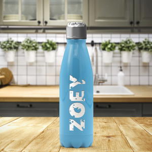 Cuptify Personalized on Baby Blue Gloss 17 oz Cola Can Bottle
