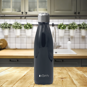Black Gloss 17oz Retro Water Bottle
