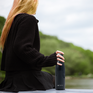 Black Gloss 17oz Retro Water Bottle