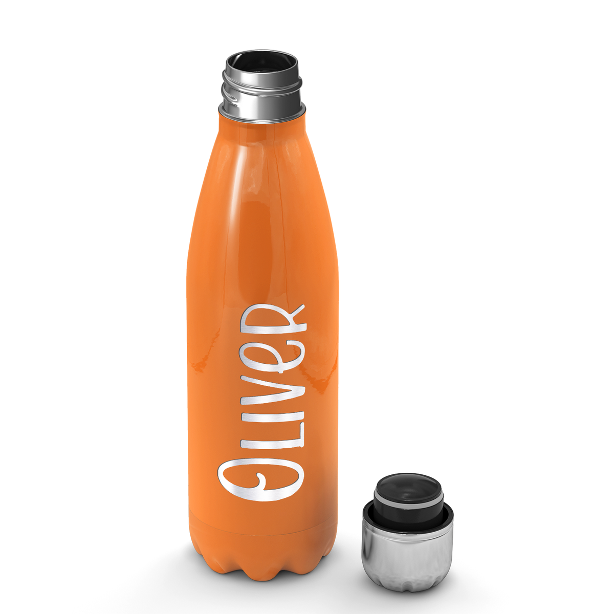 Cuptify Personalized on Bright Orange Gloss 17 oz Cola Can Bottle