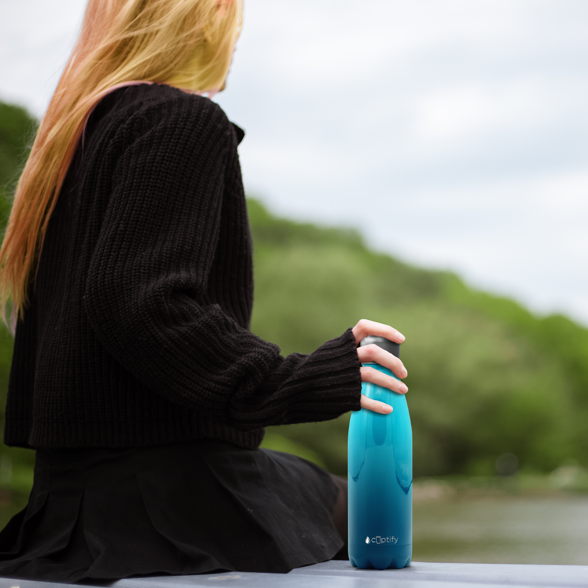 Deep Sea Ombre 17oz Retro Water Bottle