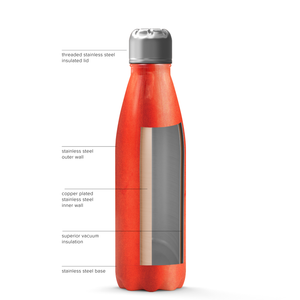 Orange Glitter 17oz Retro Water Bottle