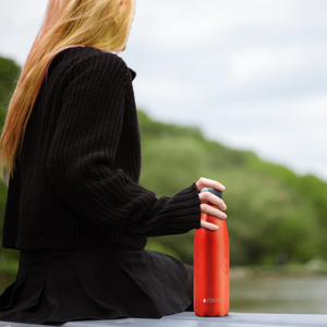 Orange Glitter 17oz Retro Water Bottle