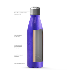 Purple Glitter 17oz Retro Water Bottle