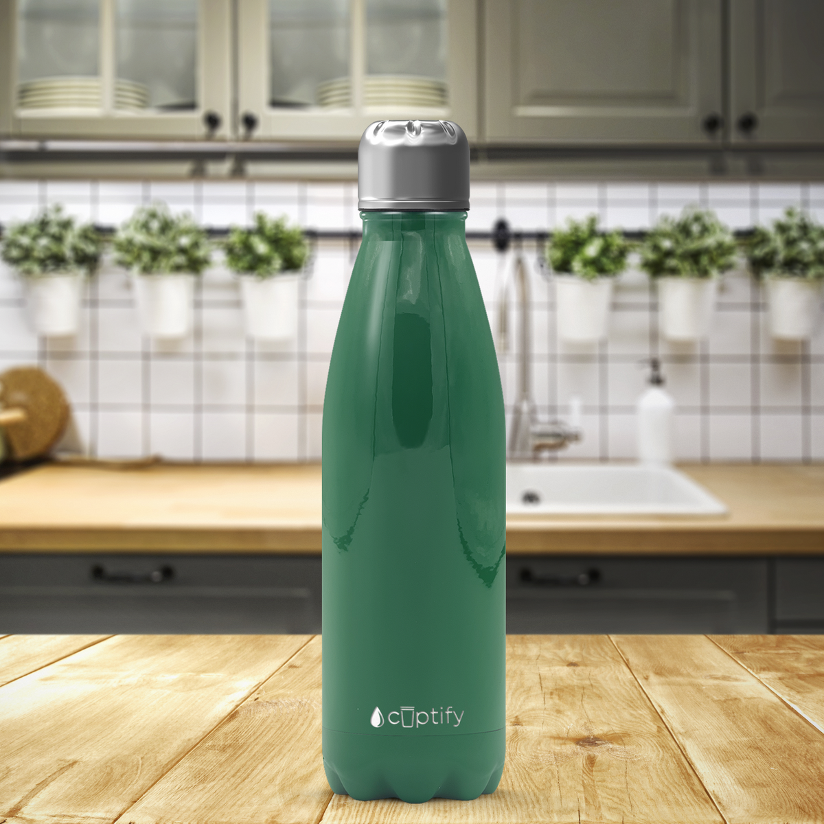 Green Gloss 17oz Retro Water Bottle