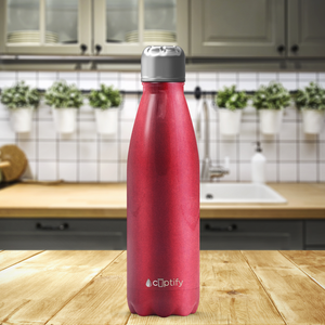 Red Glitter 17oz Retro Water Bottle
