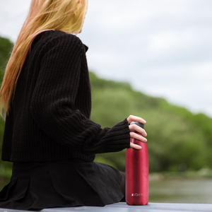 Red Glitter 17oz Retro Water Bottle