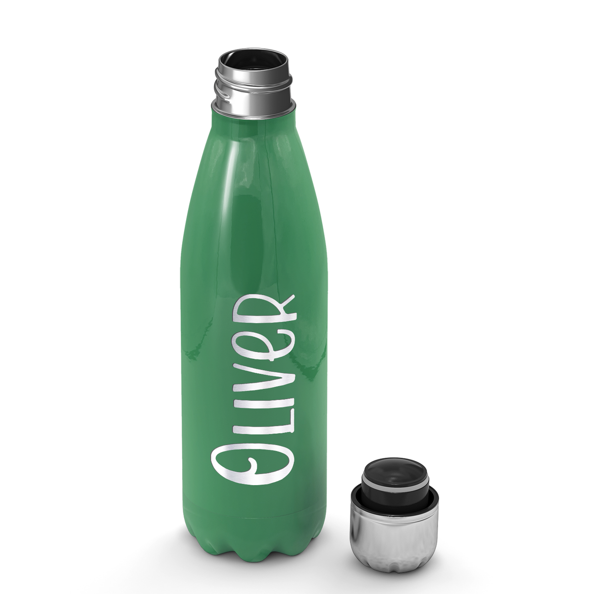 Cuptify Personalized on Kelly Green Gloss 17 oz Cola Can Bottle