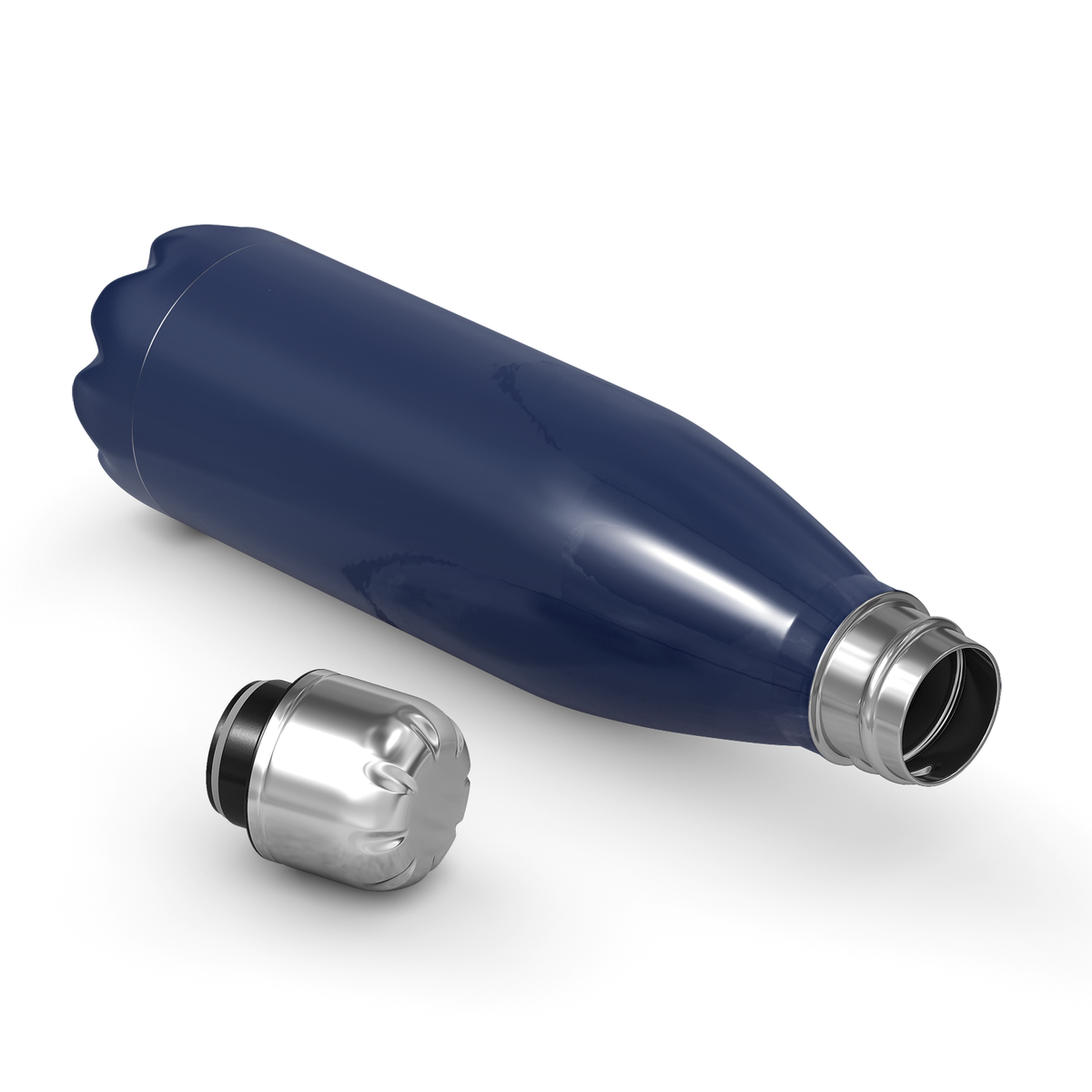 Navy Blue Gloss 17oz Retro Water Bottle