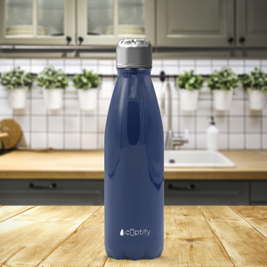 Navy Blue Gloss 17oz Retro Water Bottle