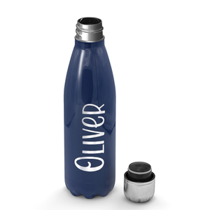 Cuptify Personalized on Navy Blue Gloss 17 oz Cola Can Bottle