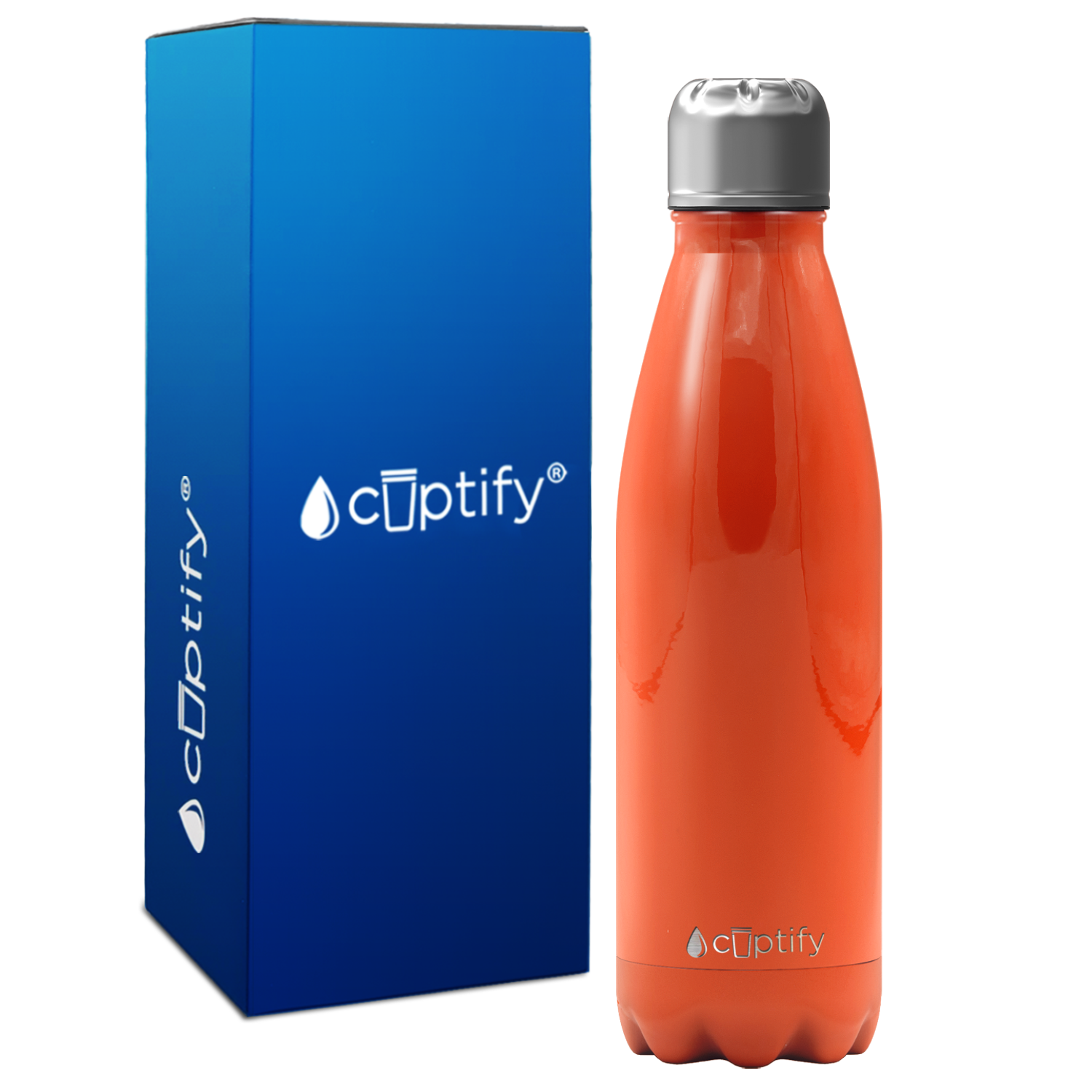 Orange Gloss 17oz Retro Water Bottle