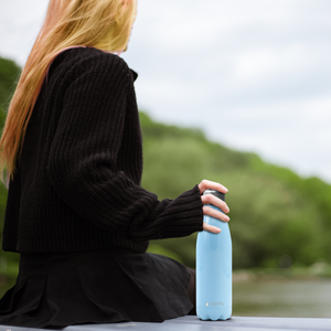 Pastel Blue Gloss 17oz Retro Water Bottle