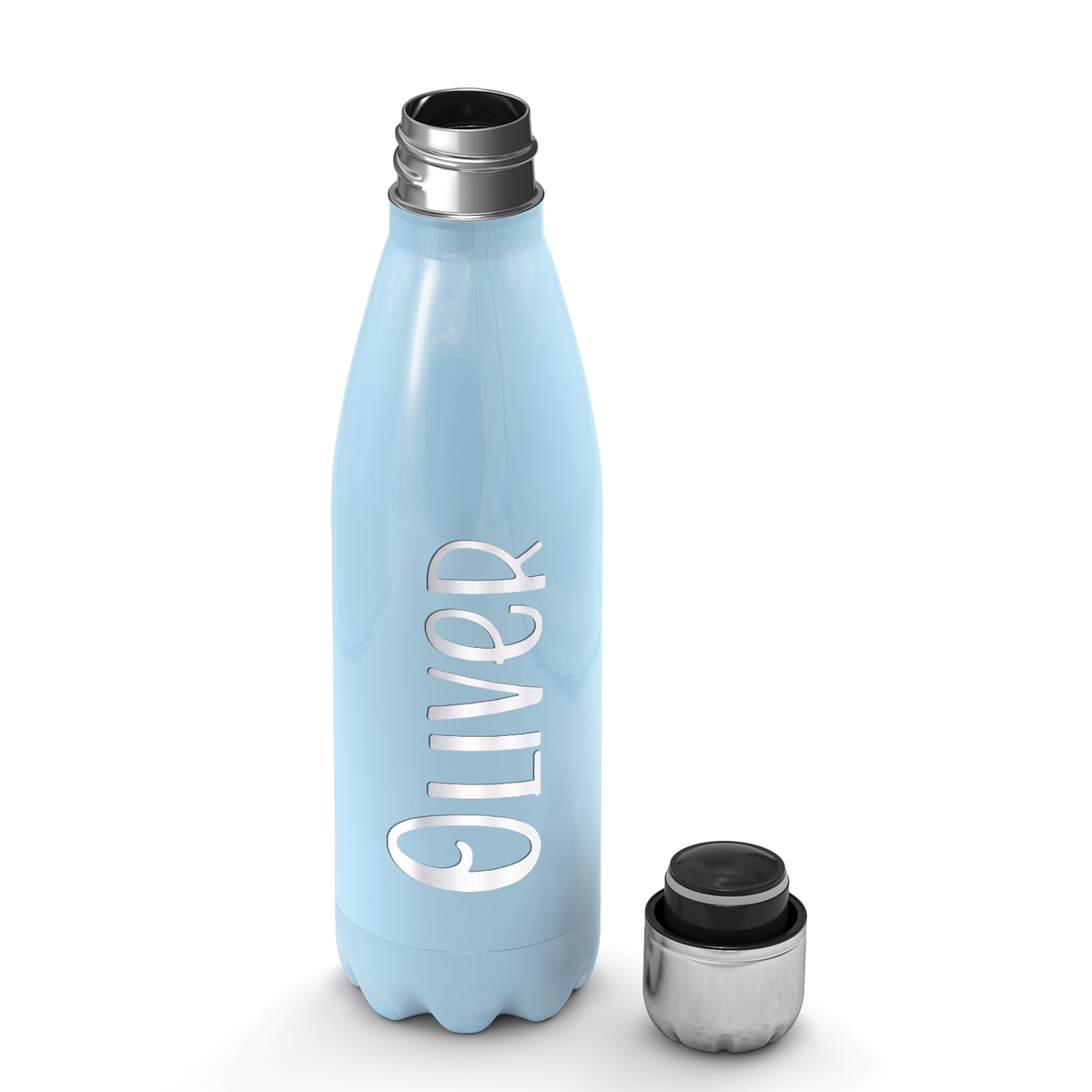 Cuptify Personalized on Pastel Blue Gloss 17 oz Cola Can Bottle