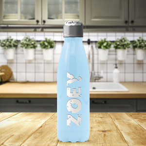 Cuptify Personalized on Pastel Blue Gloss 17 oz Cola Can Bottle