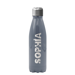 Cuptify Personalized on Periwinkle Gray Gloss 17 oz Cola Can Bottle