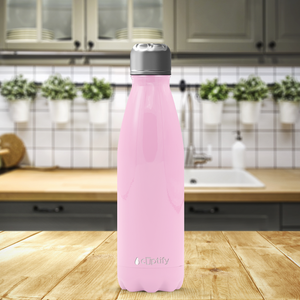 Pastel Pink Gloss 17oz Retro Water Bottle