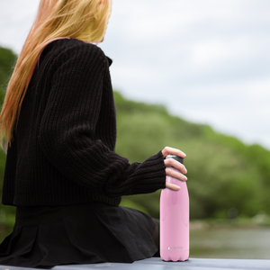 Pastel Pink Gloss 17oz Retro Water Bottle