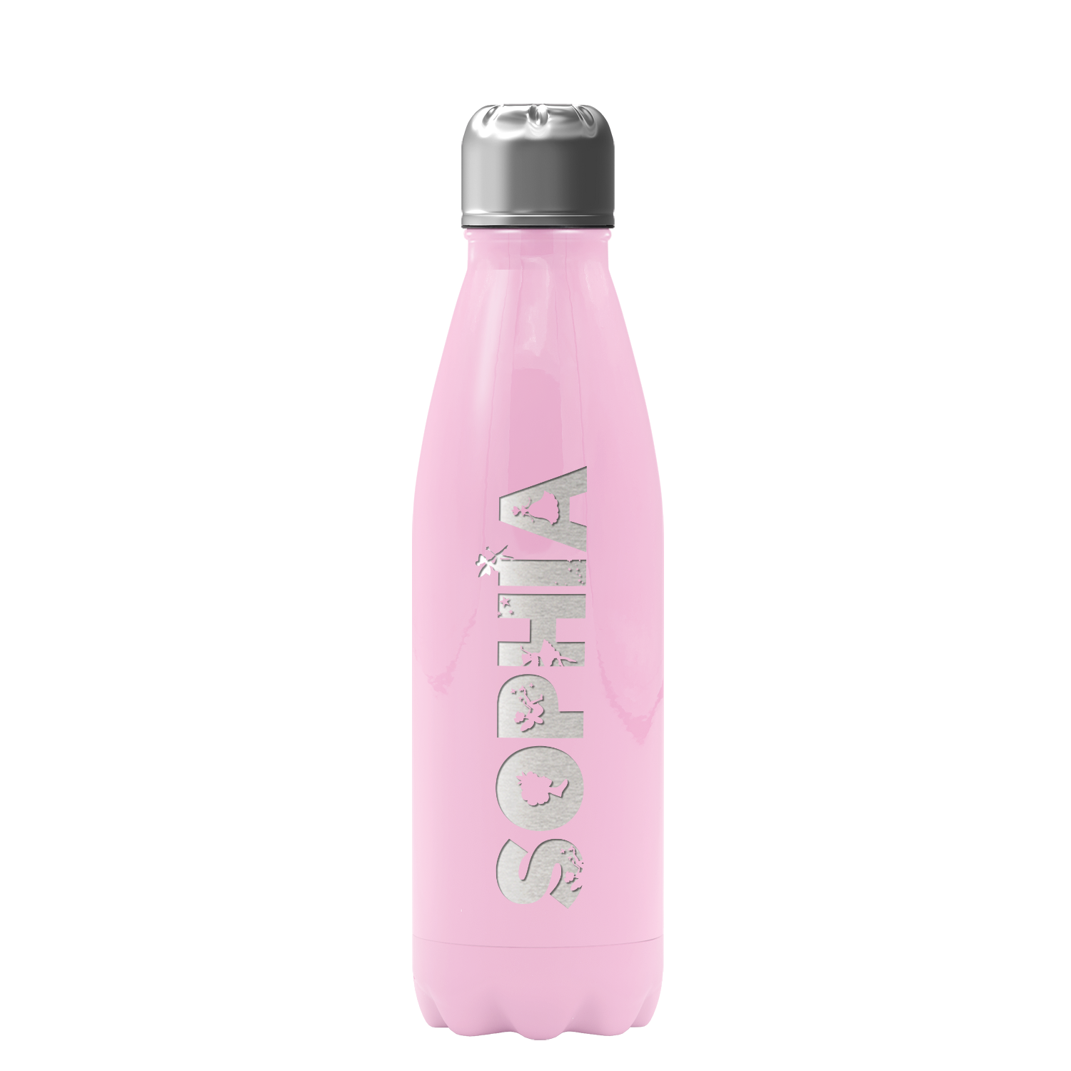 Cuptify Personalized on Pastel Pink Gloss 17 oz Cola Can Bottle