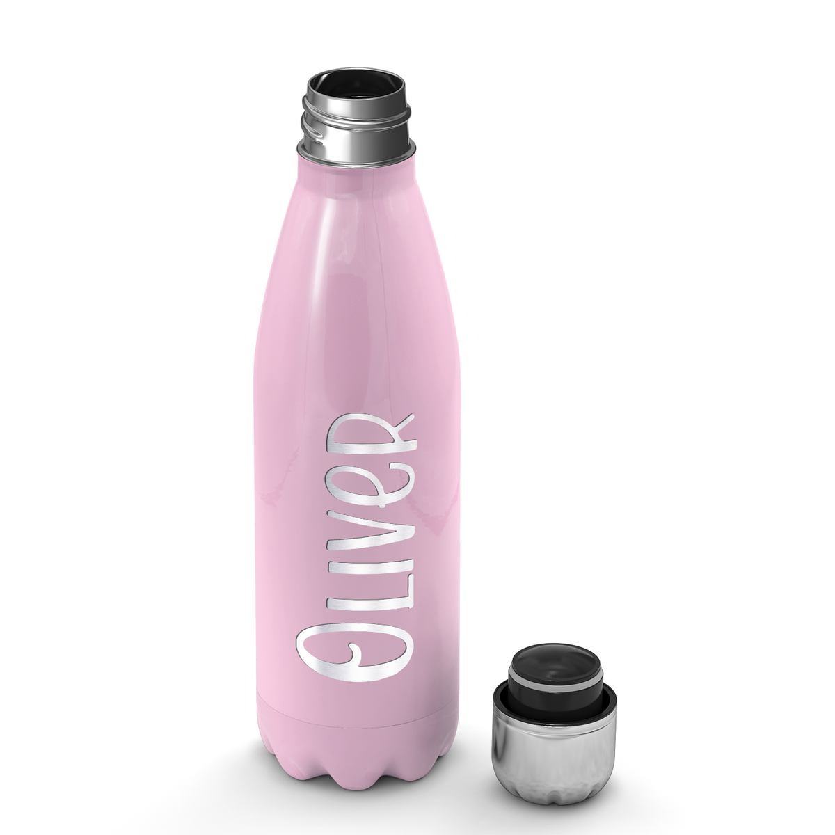 Cuptify Personalized on Pastel Pink Gloss 17 oz Cola Can Bottle
