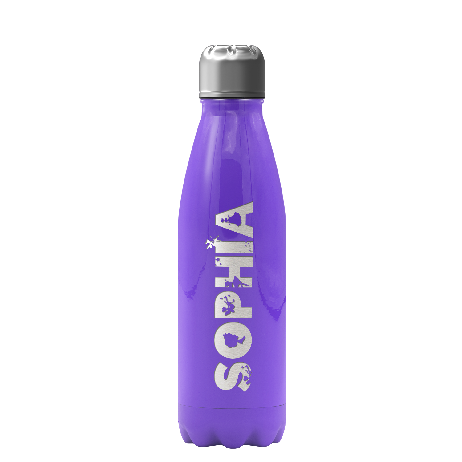 Cuptify Personalized on Purple Gloss 17 oz Cola Can Bottle