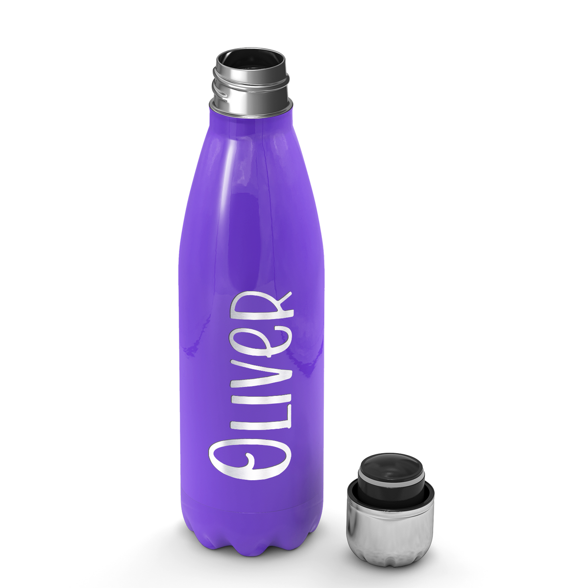 Cuptify Personalized on Purple Gloss 17 oz Cola Can Bottle