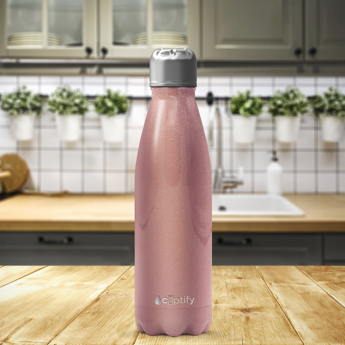 Rose Gold 17oz Retro Water Bottle