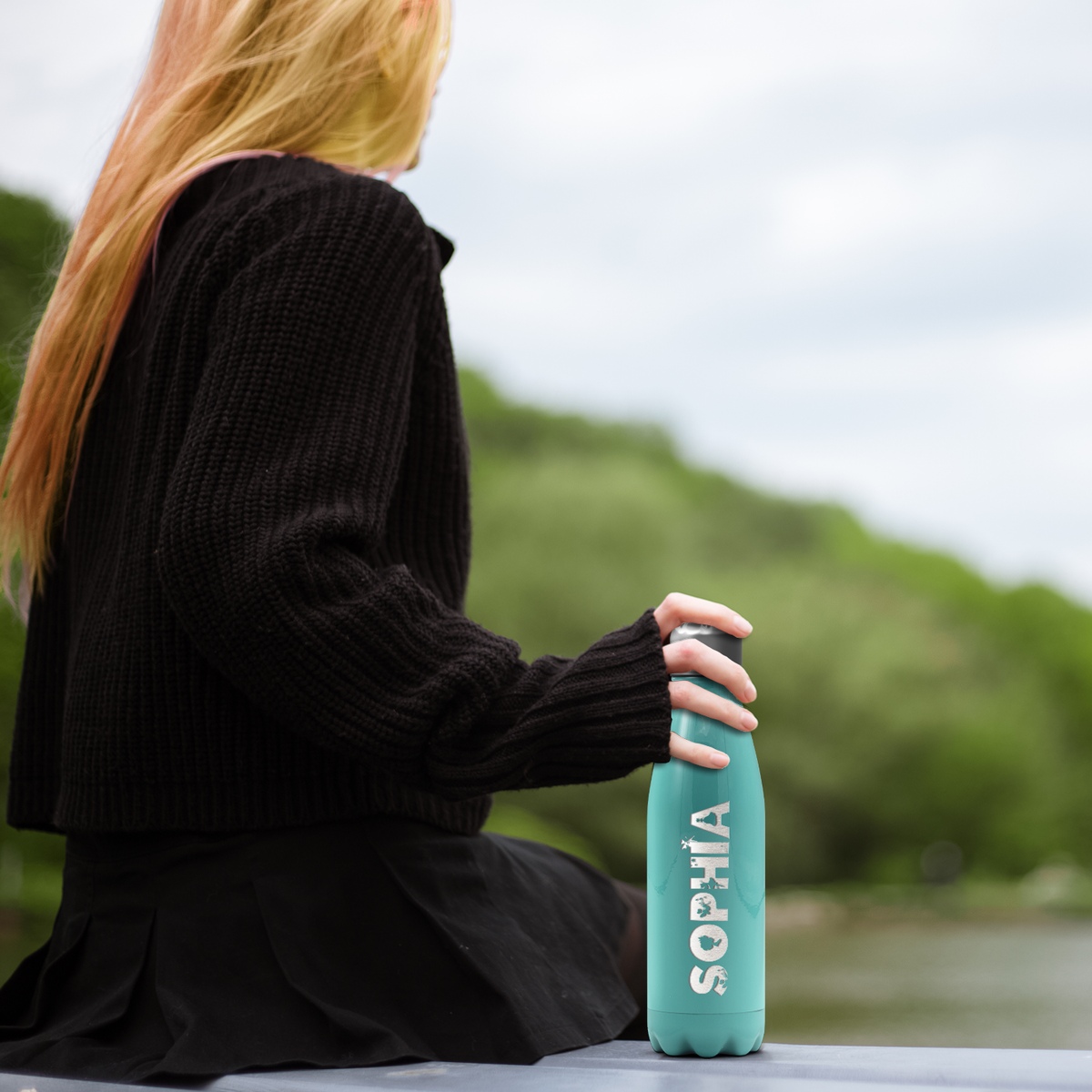 Cuptify Personalized on Seafoam Gloss 17 oz Cola Can Bottle