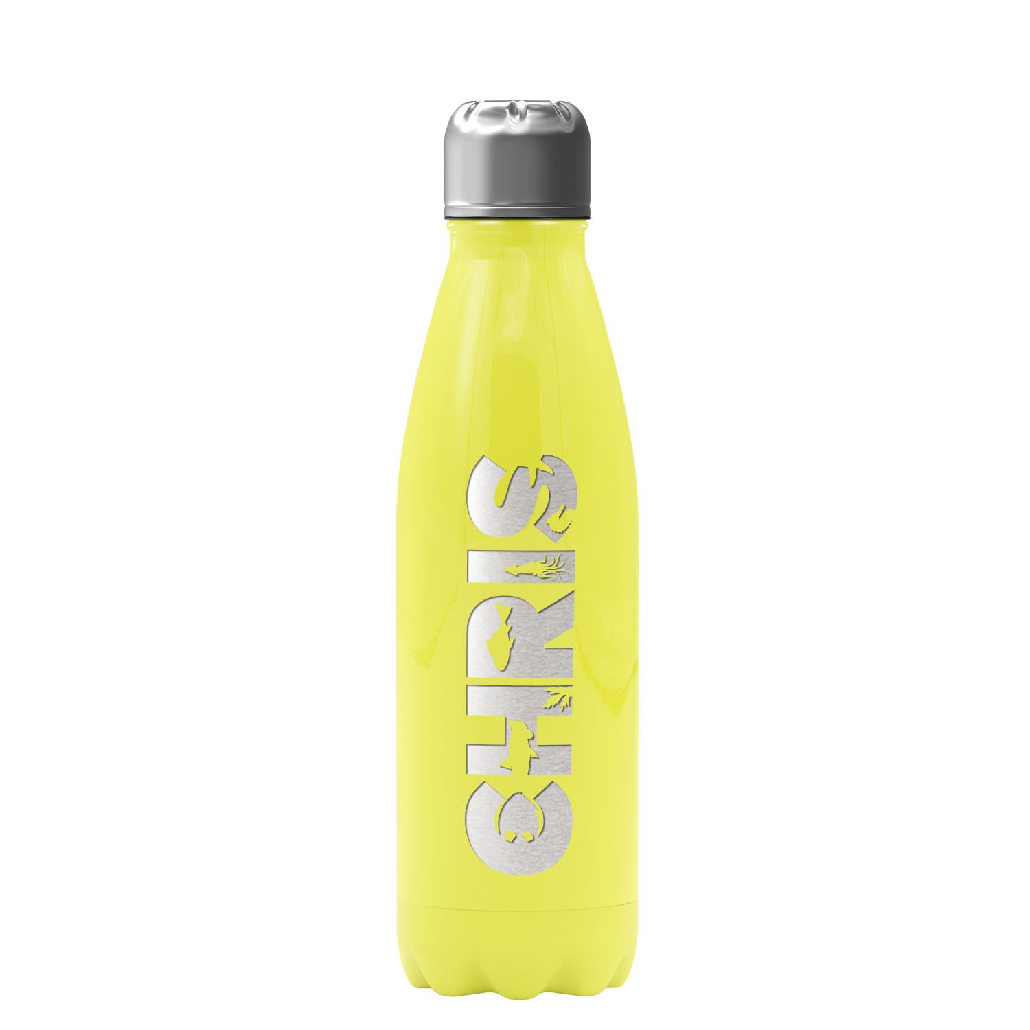 Cuptify Personalized on Sunshine Yellow Gloss 17 oz Cola Can Bottle