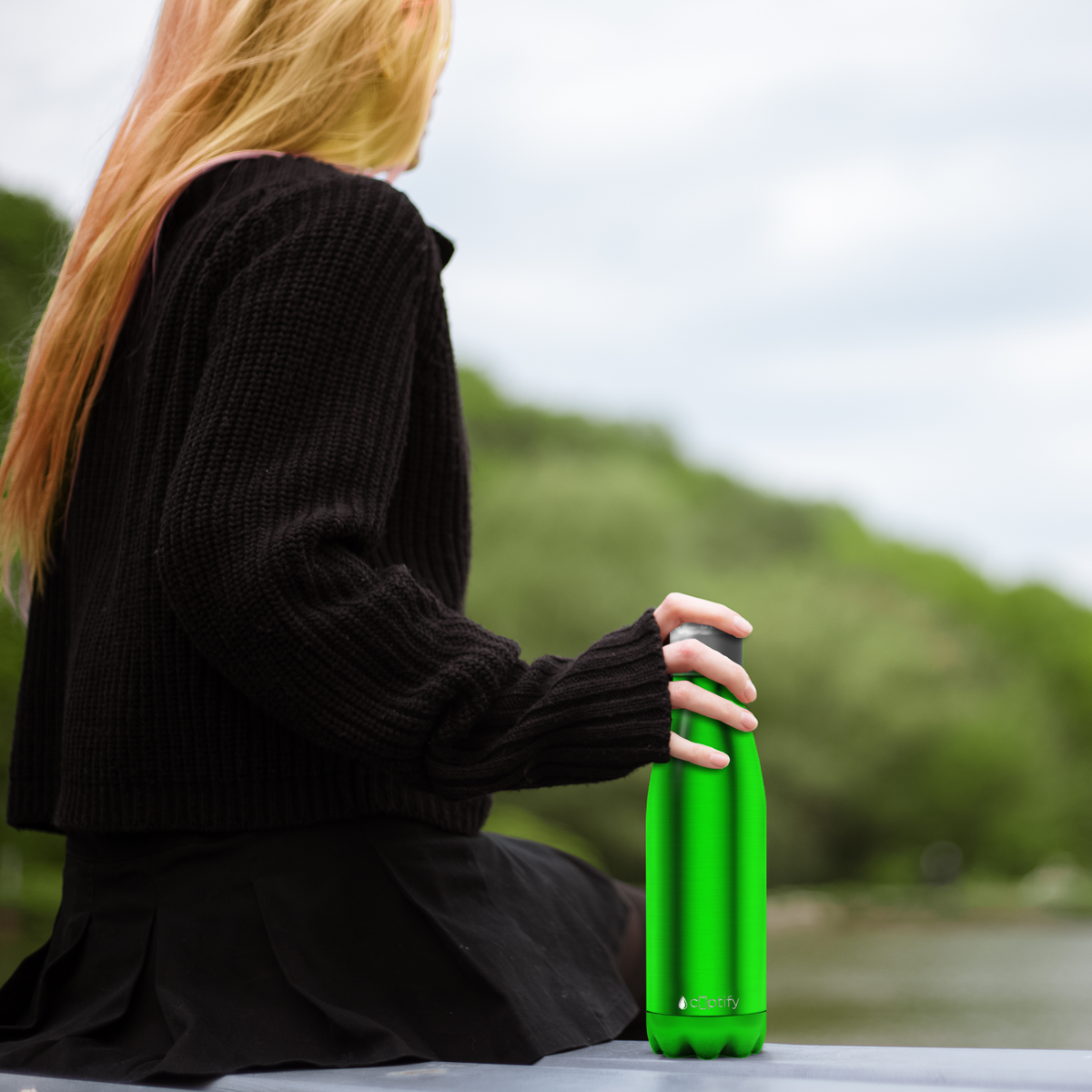 Green Translucent 17oz Retro Water Bottle