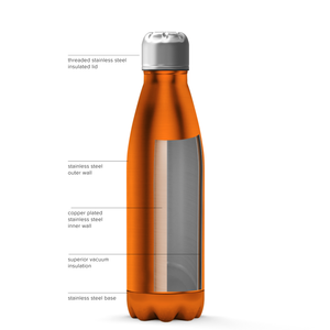 Orange Translucent 17oz Retro Water Bottle