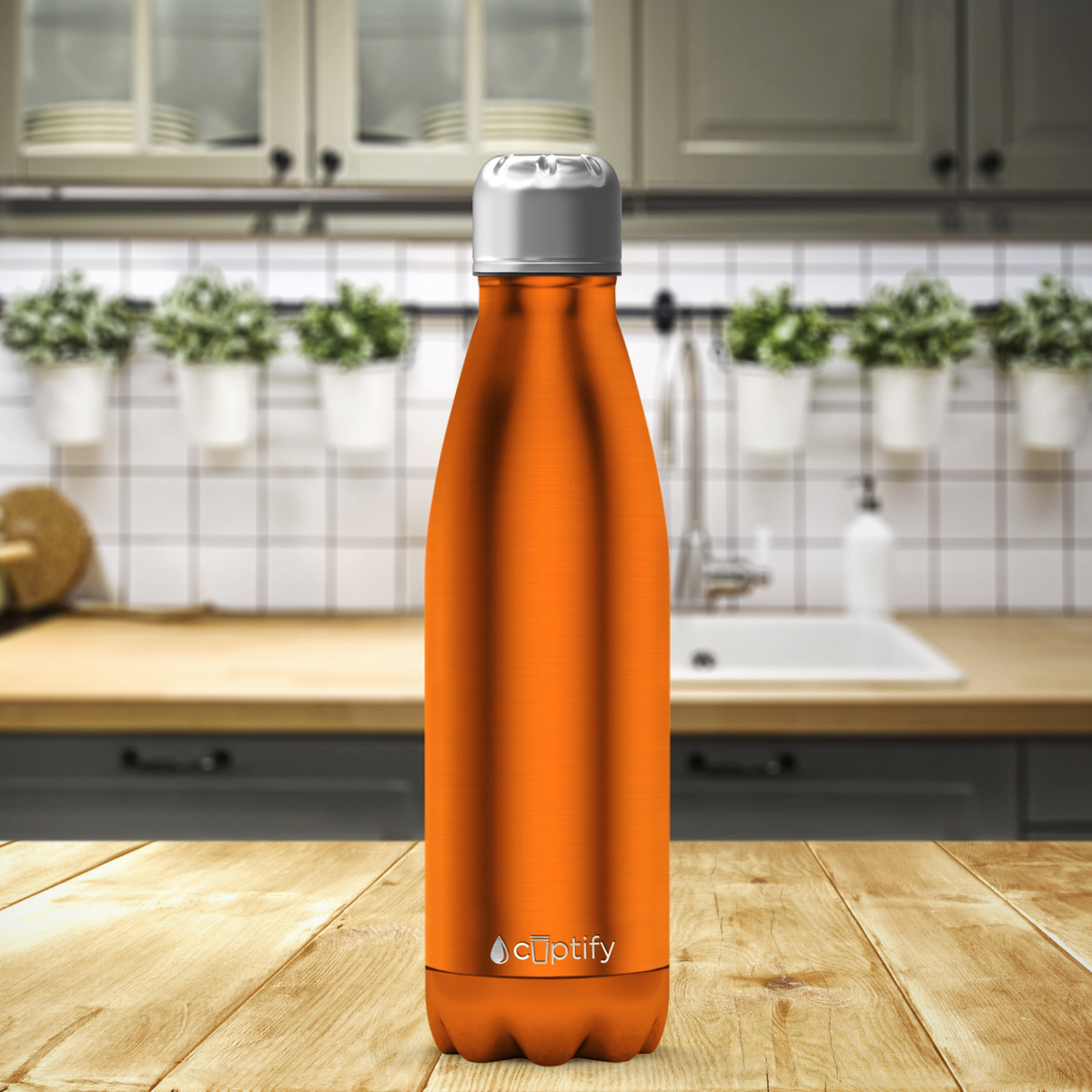 Orange Translucent 17oz Retro Water Bottle