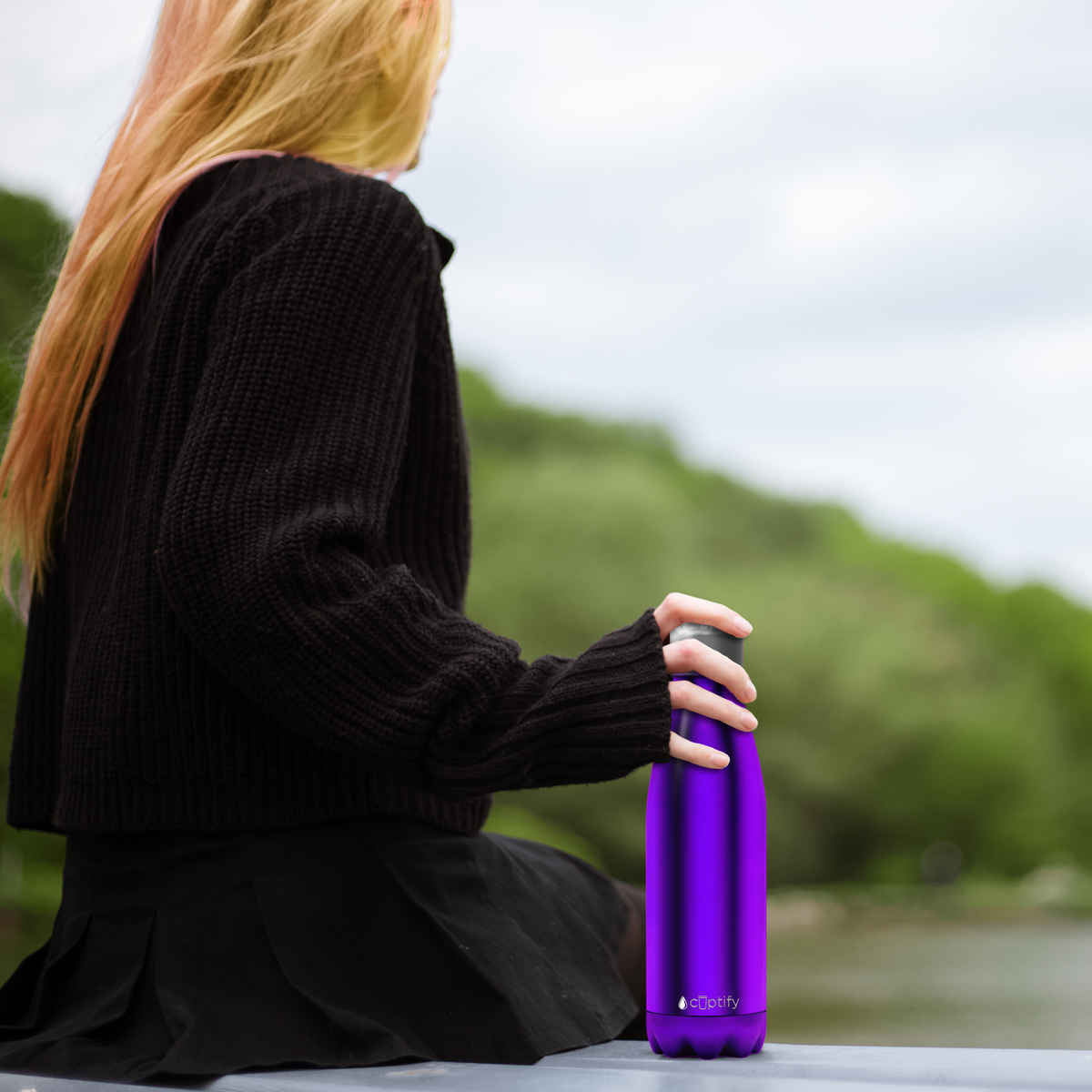 Purple Translucent 17oz Retro Water Bottle