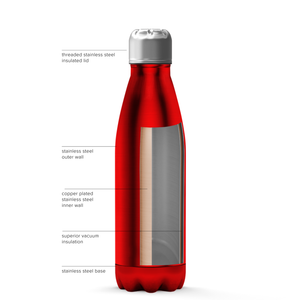Red Translucent 17oz Retro Water Bottle