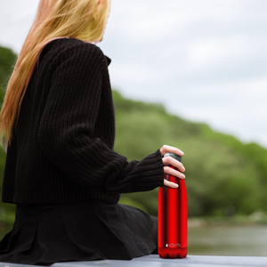 Red Translucent 17oz Retro Water Bottle