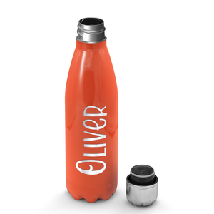 Cuptify Boys Personalized Laser Engraved on Vermilion Gloss 17 oz Cola Bottle