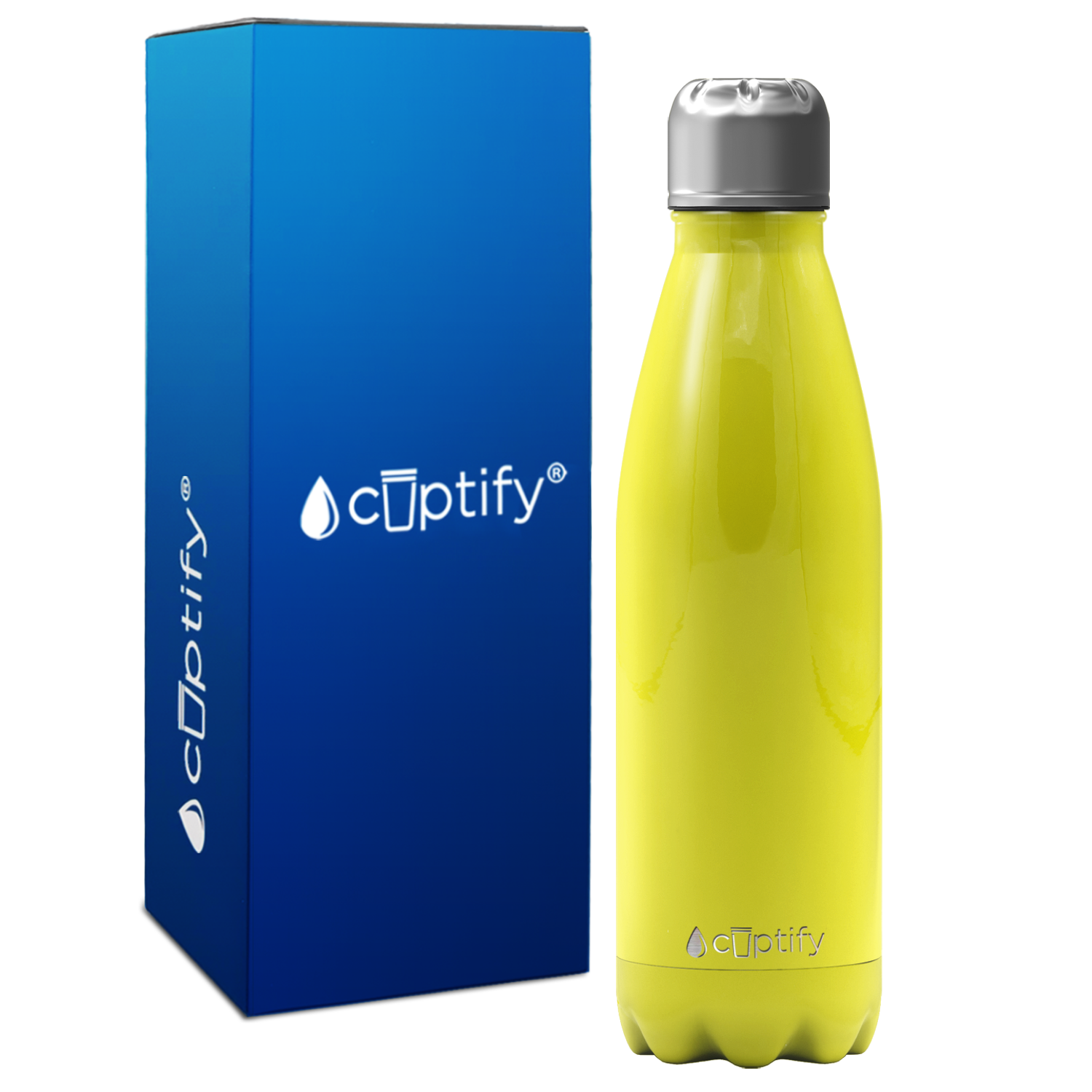 Yellow Gloss 17oz Retro Water Bottle