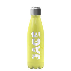 Cuptify Boys Personalized Laser Engraved on Yellow Gloss 17 oz Cola Bottle