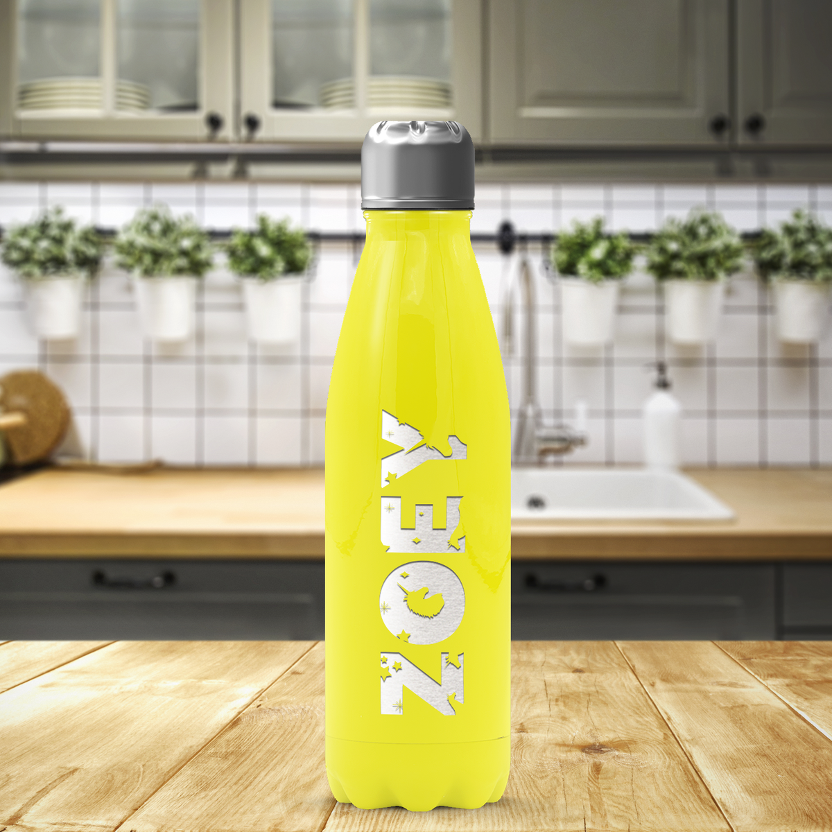 Cuptify Personalized on Yellow Gloss 17 oz Cola Can Bottle