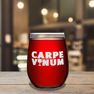 Carpe Vinum on 17oz Stemless Wine Glass