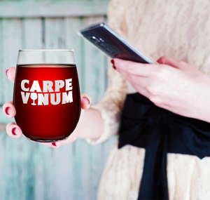 Carpe Vinum on 17oz Stemless Wine Glass