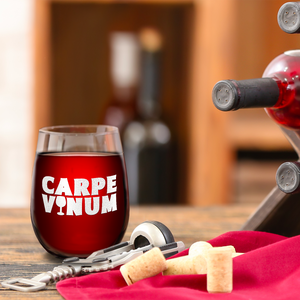 Carpe Vinum on 17oz Stemless Wine Glass