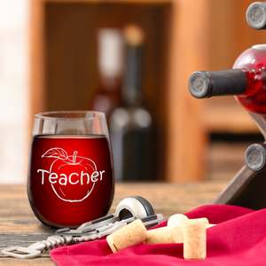 Teacher on 17oz Stemless Wine Glass
