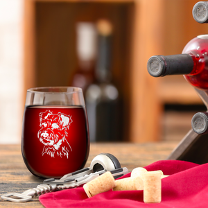 Miniature Schnauzer Head 17oz Stemless Wine Glass