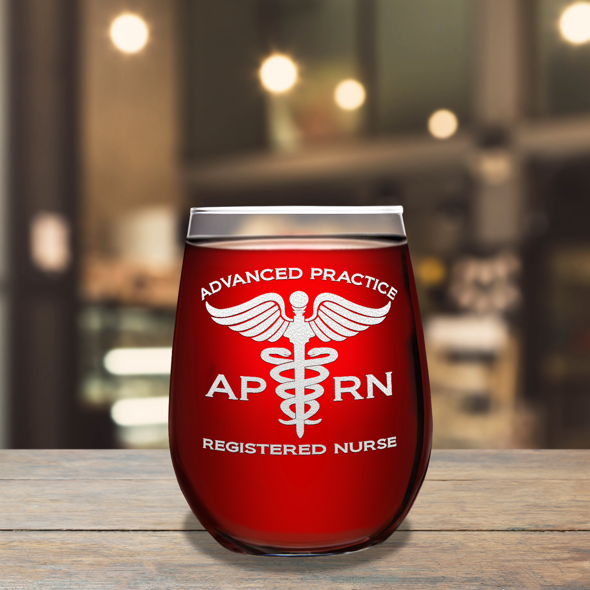 APRN Advanced Practice Registered Nurse 17oz Stemless Wine Glass