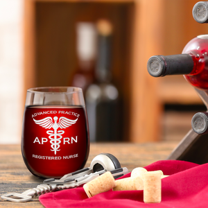 APRN Advanced Practice Registered Nurse 17oz Stemless Wine Glass