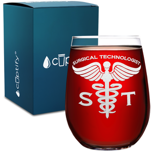 ST Surgical Technologist 17oz Stemless Wine Glass