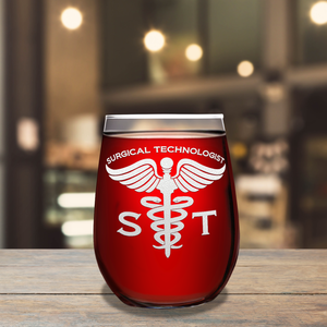 ST Surgical Technologist 17oz Stemless Wine Glass