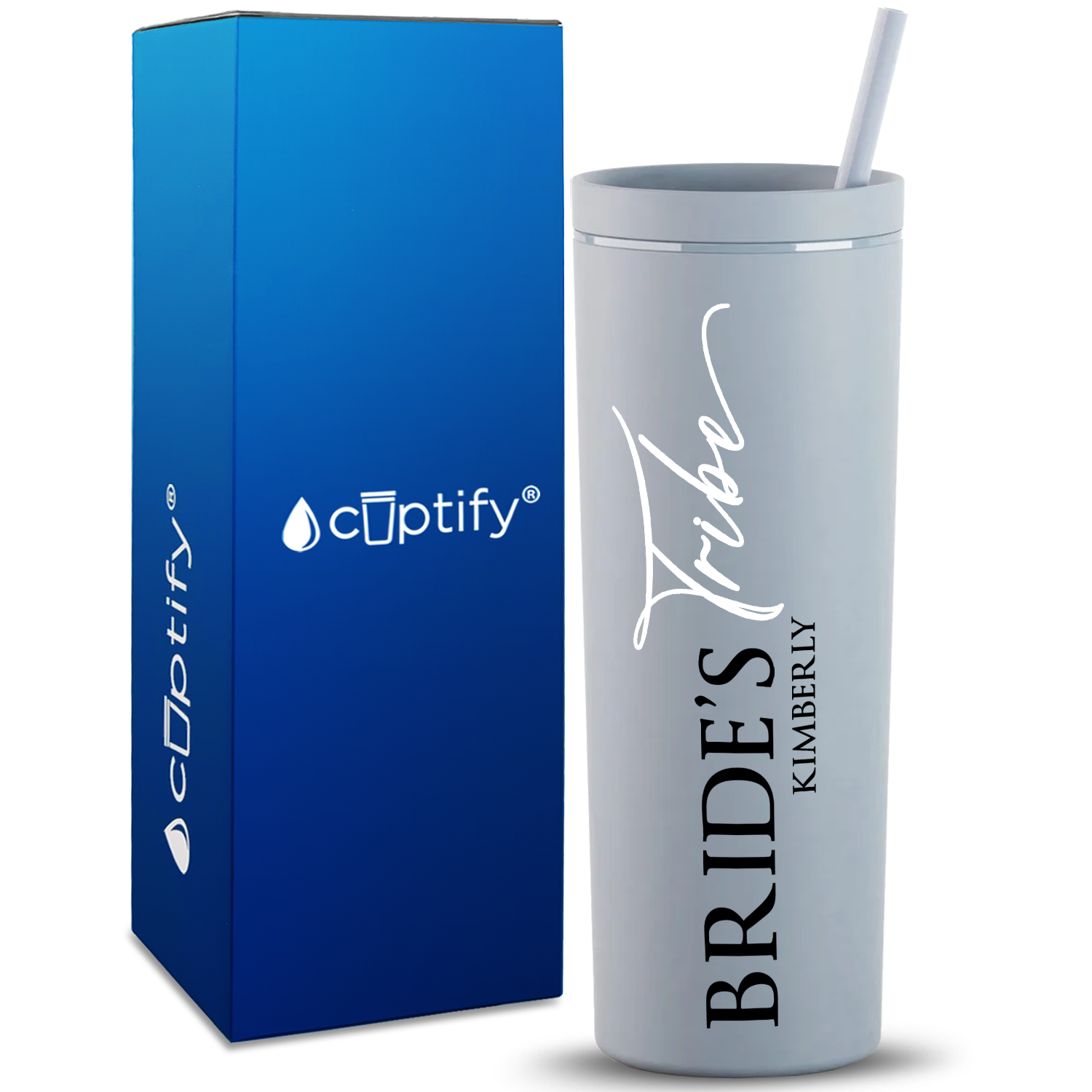 Personalized Bride's Tribe on 18oz Acrylic Skinny Tumbler