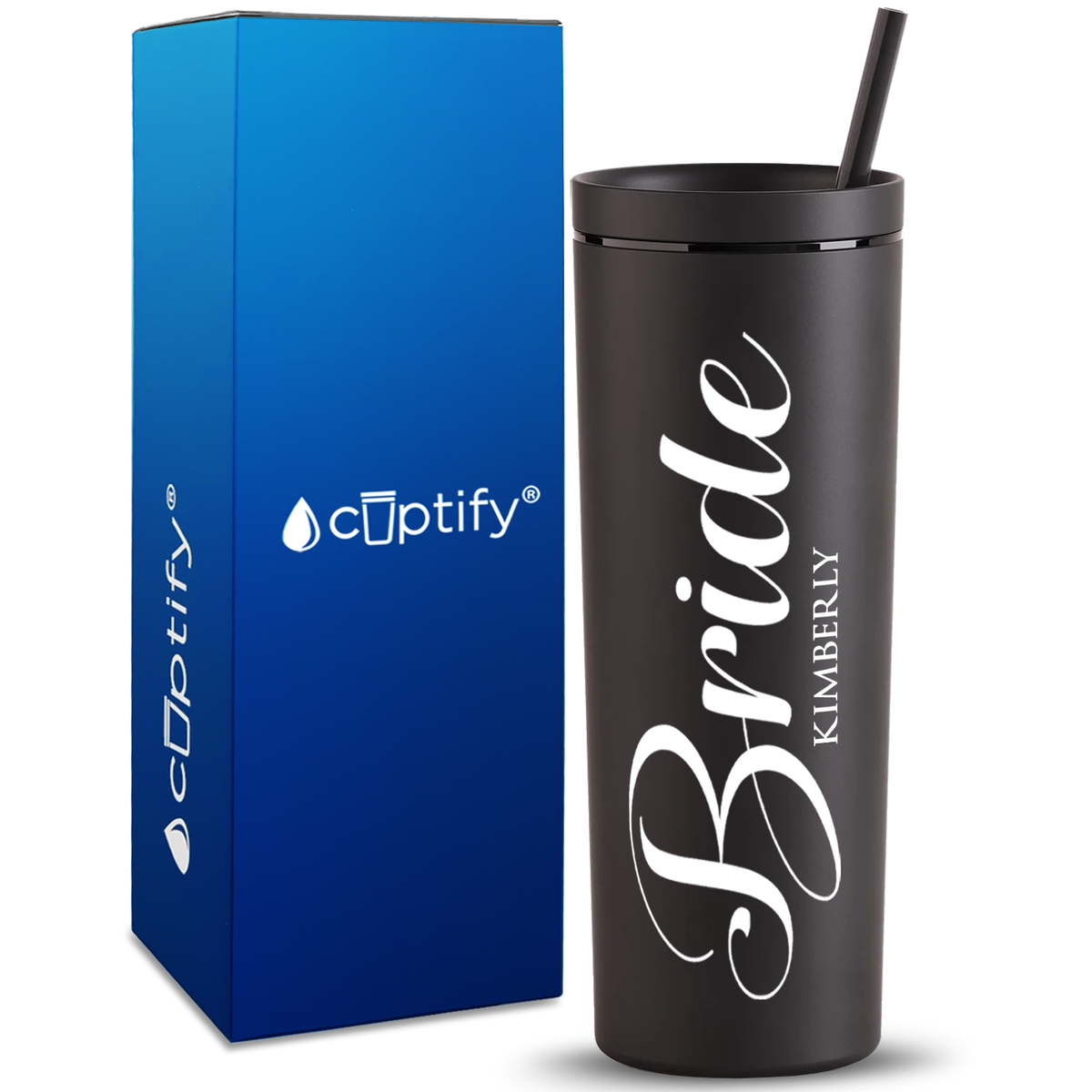 Personalized Bride on 18oz Acrylic Skinny Tumbler